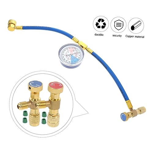 Válvulas de carga FAVOMOTO, 2 piezas, para aire acondicionado automotriz, adaptador de llenado de refrigerante con sellos giratorios, compatible con sistemas automotrices e industriales miniatura 4