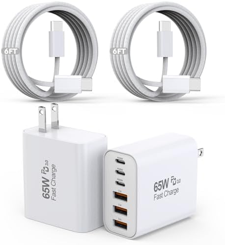 Kruidvat Bloque de Carga USB-C 65W, Paquete de 2, 6 Puertos