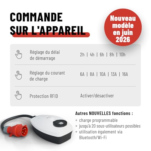 Wallbox triphasé borne CEE 11kW réglable pour chargeur voiture électrique ID.3 - 5