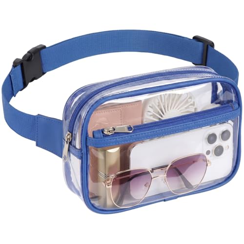 Packism Clear Fanny Pack Stadium Approved - Women Waist Belt Bag, Blue