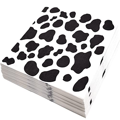 60 Pcs Cow Print Napkins Cow Napkins For Party Paper Cowboy Napkins Farm Animal Party Napkins For Western Cowgirl Baby Shower Cow Themed Birthday Party Supplies #TOP25