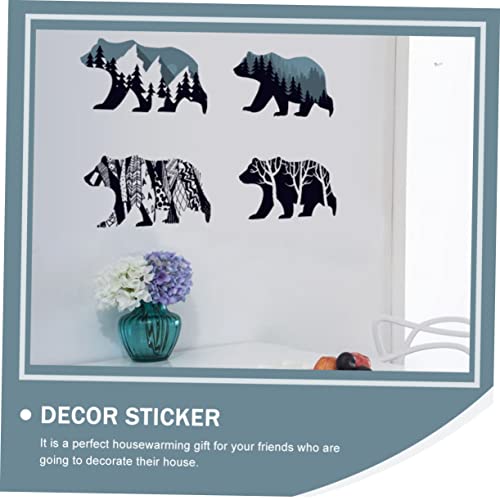 2Sheets Polar Bear Wall Sticker Plant Stickers Window Decal Animal Wallpaper Jungle Animal Wall Mural Bedroom Decor Mountain Jungle Wall Stickers Pvc Polar Bear Wall Decal Office #TOP2