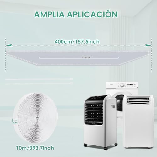 Miniatura 7 de Ninonly Sellado Ventana Aire Acondicionado Para Aires Acondicionados Y Secadoras Fácil De Instalar Eficaz Bloqueo Del Aire Caliente,Para Ventanas,Tragaluces Ventanas Correderas Cremallera