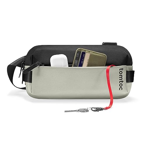 tomtoc Compact Sling Bag, Minimalista Pecho Bolsa de Hombro para Hombres y Mujeres, Repelente al Agua Ligero Pequeño Crossbody Bolsa de Hombro para Ocio, Viajes