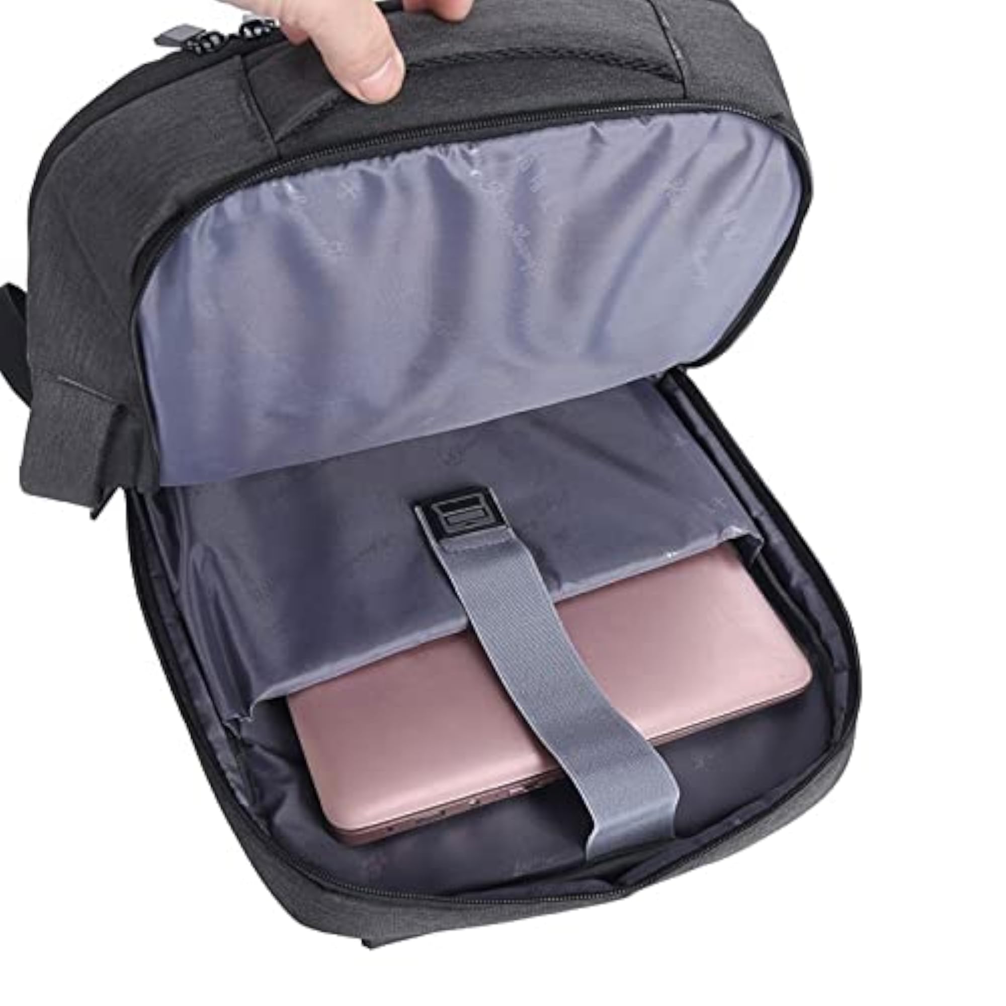 Rechargeable Waterproof Nylon Backpack for Men, Anti-theft Design