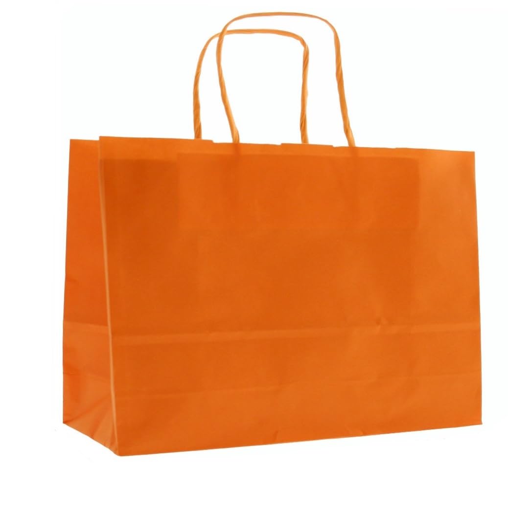 Orange Landscape Large Paper Party Gift Bags - Boutique Shop Bag - Size: 32 x 28 x 13 cm (25)