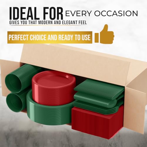 Image of Exquisite 350 Pcs Christmas Plates and Napkins Party Supplies Plate Sets
