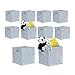 10er Set quadratische Filzkörbe, faltbar, mit 2 Trageöffnungen, schicke Regalkörbe, H x B x T: 30 x 30 x 30 cm, grau
