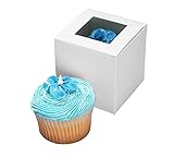 Darice 1404-281, Cupcake Box with Window, 24-Pieces per package, 3-1/2-Inch-by-3-1/2-Inch-by-3-1/2-Inch