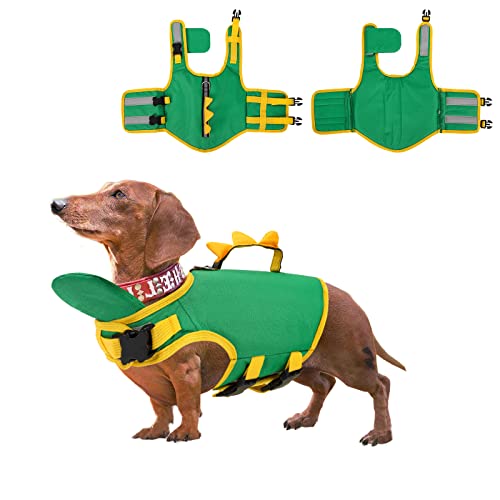 Chaleco Salvavidas para Perros, Chaleco Flotador para Pequeño Perros Chaleco de Seguridad Ajustable Chaleco de Natación para Perro con asa Chaleco Salvavidas para Mascotas Playa, Piscina (S,2.5-5kg)