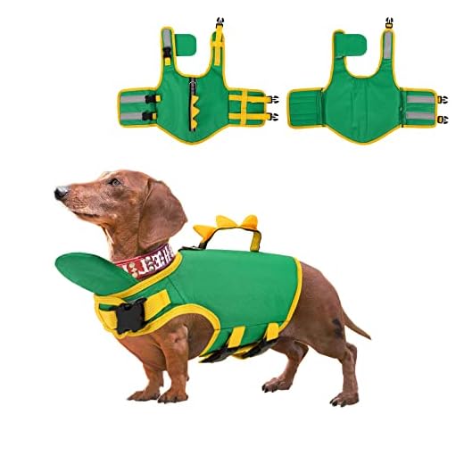 Chaleco Salvavidas para Perros, Chaleco Flotador para Pequeño Perros Chaleco de Seguridad Ajustable Chaleco de Natación para Perro con asa Chaleco Salvavidas para Mascotas Playa, Piscina (S,2.5-5kg)