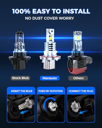 image for Marsauto H13/9008 Bulbs, 34000LM Super Brighter, 1:1 Halogen Size with