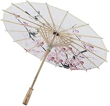 Asixxsix Handmade Chinese Oiled Paper Umbrella, Rainproof Oiled Paper Umbrella Chinese Art Classical Dance Small Plum Blossom Parasol Comfortable and Durable