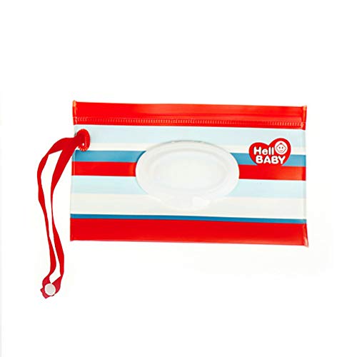 1 bolsa de viaje para toallitas húmedas para bebé, bolsa de viaje recargable, dispensador portátil, reutilizable, funda de viaje, patrón de dibujos animados D