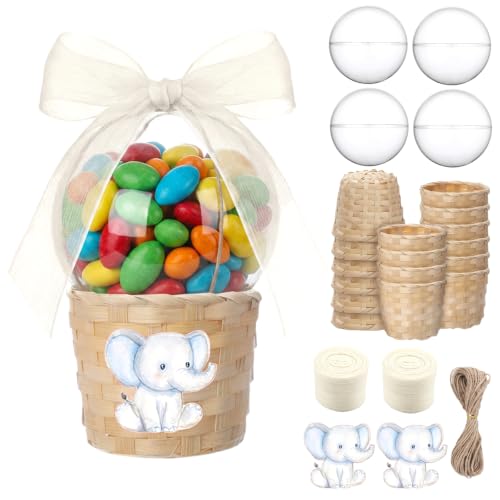 Mifoci 12 Set Hot Air Balloon Baby Shower Table Centerpieces Favors Blue Elephant Decorations Baby Shower DIY Candy Favors Box Gift Set for Birthday Gender Reveal Party Decor