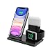 Produktbild Hoidokly 3 in 1 Fast Wireless Charger Schnelles Kabelloses Induktions Ladegerät Induktive Ladestation für Apple Watch Series 1/2/3/4/5, AirPods pro, iPhone SE 2020/11/11 Pro Max/XS/XS Max/XR/X  (Rot)