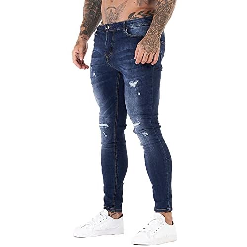 GINGTTO Mens Skinny Jeans Stretch Denim Jeans for Men Black 120 28W x 30L