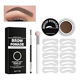 Augenbrauen Schablone, Schablonenset Für Augenbrauenstempel, Hellbraun Augenbrauenschablonen-kit, 13 In 1, Mit 10 Schablonen & Augenbrauen Stift Pinsel & Kosmetische Bürsten, Augenbrauen Schabloneset