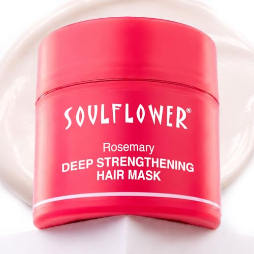 Soulflower Rosemary Deep Strengthening Hair Mask for Dry, Damaged & Frizzy Hair with Niacinamide| Clinically Tested for +73% Softer, +72% Smoother & +