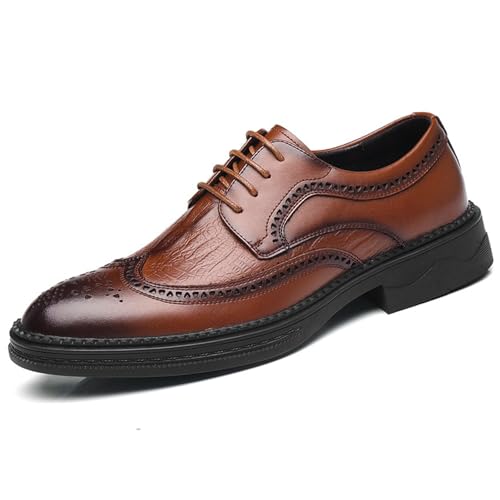 Men’s Formal Dress Oxford Shoes, Round Toe Lace-up Business Formal Round Toe Wedding Classic Office Comfortable Oxford