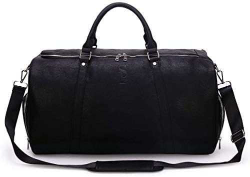 Sole Premise Leather Duffle Bag for Multi-functional Travel Carry-on with Shoe Compartments for Men & Women (Black) 1 Sole Premise Leather Duffle Bag for Multi-functional Travel Carry-on with Shoe Compartments for Men & Women (Black)