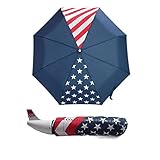 Speduckk Creative Umbrella with Airplane Head American Flag Pattern Foldable Umbrella Windproof Portable Travel Rain Umbrella Gift for Girls,Women,Office lady