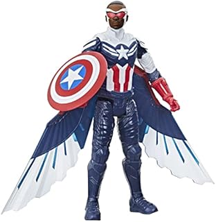 Marvel Studios Avengers Titan Hero Series Captain America Action Figure, 30-cm Toy, Includes Wings, for Children Aged 4 and Up