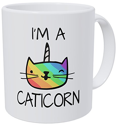 Wampumtuk I'm A Caticorn Cat Unicorn Rainbow Colors 11 Ounces Funny Coffee Mug