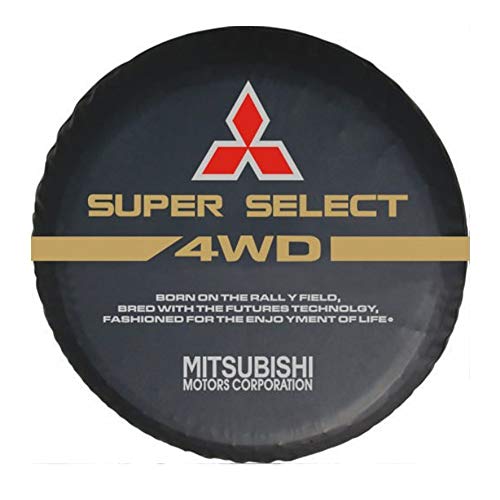 Wooleagoo Funda protectora de cuero para rueda de repuesto para Mitsubishi resistente...