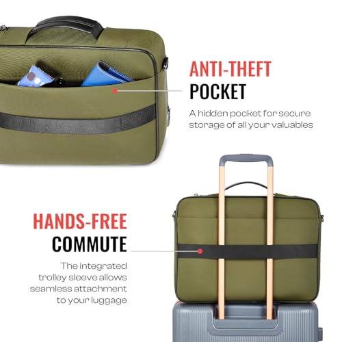 Image of Urban Jungle by Safari, The Cruze, Unisex Messenger Laptop Bag | Fits 16 inch Macbook, Laptop | Lightweight & Durable Satchel with Trolley Sleeve