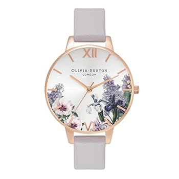burton emerald 24cm レディース 未使用品 Olivia Burton Women's Silver Sunray & Floral Dial Grey Lilac