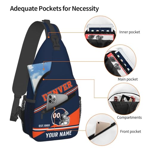 Custom Sling Bag,Personalized Football Crossbody Bags,Custom Cross Chest Bag,Sling Shoulder Backpack,Chest Bag Travel Daypack for Men Women Football Fans4