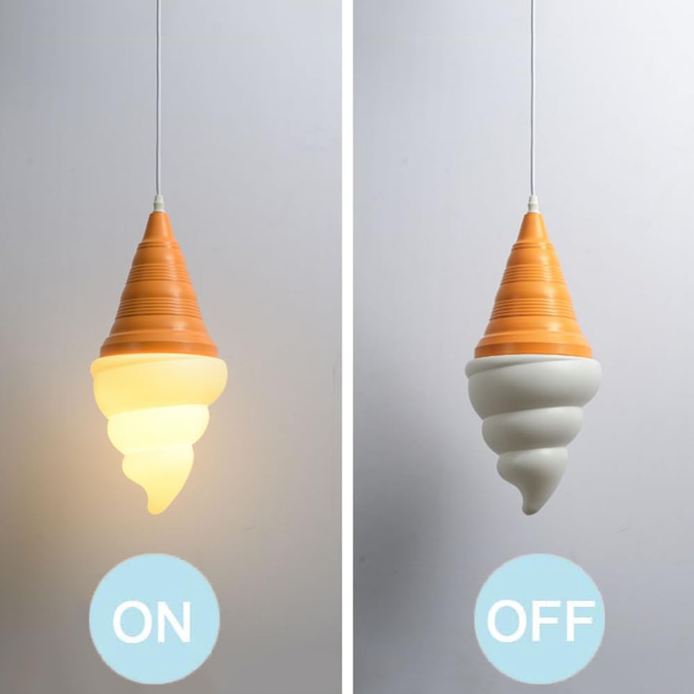 Ice Cream Chandelier Spiral Cone Decorative Pendant Light Fixture, DIY Hanging Lighting Fixtures for Kitchens, Dining Rooms and More