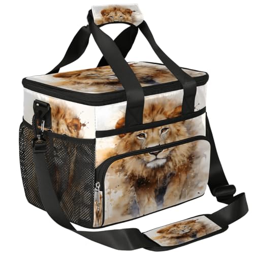 Animal Lion Insulated Picnic Backpack Lunch Box for Women Men Picnic Basket Tote Lunch Bag Picnic Bag Portable Lunch Bags for Picnic, Beach, Work, Trip,Office, Camp Lion