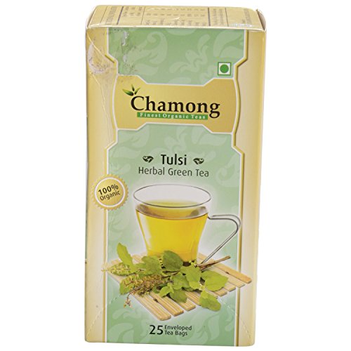 Chamong Tulsi Herbal Green Tea, 25 Tea Bags Chamong Tulsi Herbal Green Tea, 25 Tea Bags