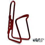 Getränkehalter Fahrrad Rot Eloxiert aus Aluminium Extra Verstärkt für Rennrad MTB Trekkingrad Kinderfahrrad Universal Passend Getränkehalter mit Montageschrauben Fahrradflaschenhalterung