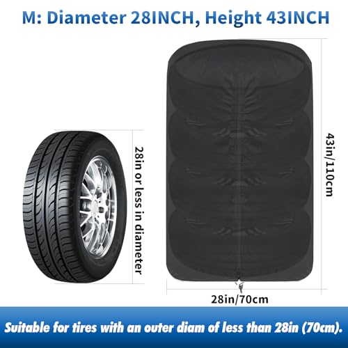 Image of KALINCO Tire Cover, Waterproof Tire Storage Bag, Dust-Proof Seasonal Tire Cover, Fits up to Diameter 28 inch Tires, 2 Pack