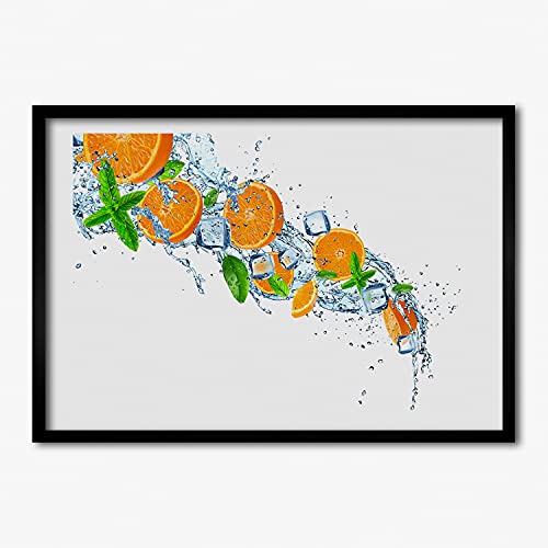 Peinture moderne d'oranges sous cadre en bois Tulup 70x50 cm pour illuminer un mur sombre
