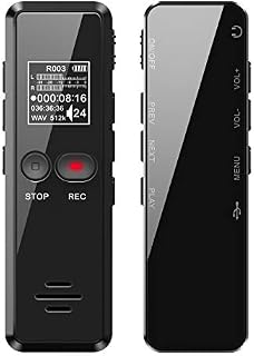 Tschisen Digital Voice Recorder 8GB 1536kbps High Recording Quality Sound Reduction, One-Touch Recording