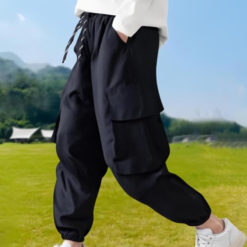 Boys Sweatpants Casual Drawstring Cargo Pants Soft Comfy Elastic Waist Baggy Jogger School Pants for Boys 5-16 Years2