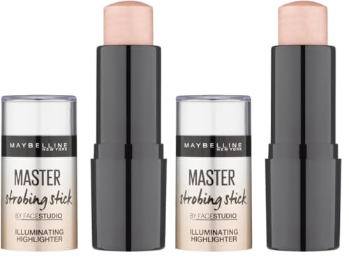 Maybelline Master Strobing Stick Iluminador, Tono: 100 Light - 30 g (Paquete de 2)