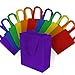 8x4x10" 12 Pcs. Medium-Small Multi Color Reusable Tote Bags, Grocery Bags, Fabric Shopping Bags with Handles Eco Friendly- 100% Recyclable Bag