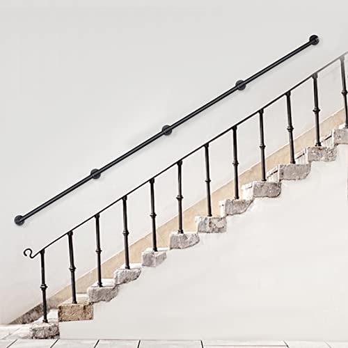 Toriexon Staircase Handrails 12Ft, Galvanized Steel Stair Railing Easy To Install, Iron Balusters Hand Railing Indoor Outdoor For Household Or Commercial Buildings #TOP2
