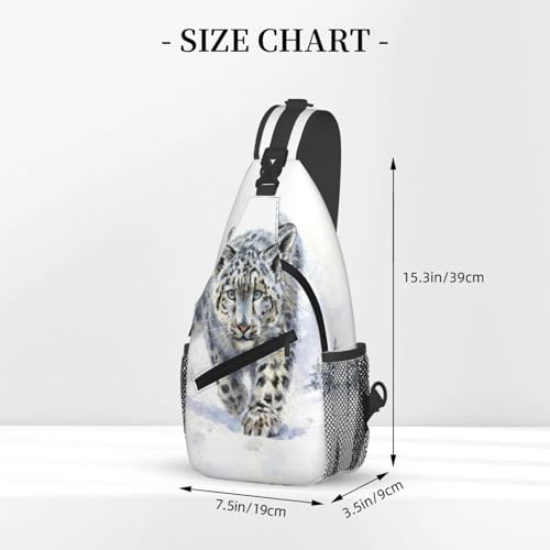 Image of Crossbody Bag Snow Leopard Sling Bag Backpack Chest Bags Shoulder Bag for Women Men