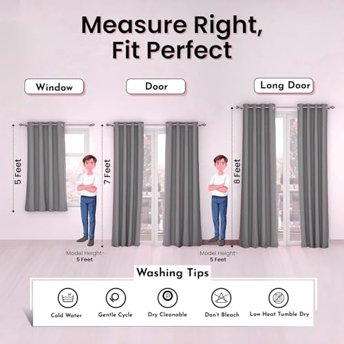 Image of IVAZA Dual-Tone Design 100% Complete Blackout Curtains - Room Darkening Curtain for Window -, Heavy Blackout, Thermal Insulation Curtains, Black Out Curtain for Windows 5 feet Set of 1 Peach