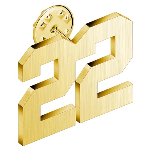 AMITER Personalized 0-100 Number Lapel Pins, 18K Gold Brooch Pin Tie Tacks for Suits, Neckties, Hats, Men & Women by AMITER - Used condition - US$7.41