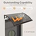 Awning for Door Entrance w/Large Gutter, 40x24 Inch Awnings Exterior Door Canopy Back Porch Garden Awning, Uv Hail Rain Snow Protection Awnings Protection Hollow Sheet (Tan)