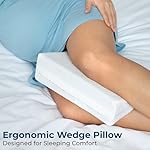 5 STARS UNITED Small Knee Pillow for Side Sleepers – Wedge Firm Foam Support for Belly, Back & Knees – Compact Maternity Cushion for Travel & Pregnancy Relief, White - Image 3