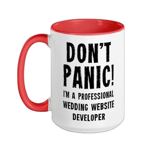 Wedding Website Developer Ceramic Mug, Red/White, 15oz