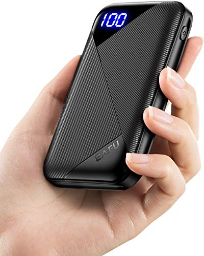 Preisvergleich Produktbild EAFU Power Bank, Mini LED Display 6000mAh Externer Akku mit USB Typ C und 3A Schnellladung, Klein und Eingebaute Taschenlampe für iPhone 11 Pro X 8 iPad Airpods Samsung S20 S10 Note 20 Handy etc.